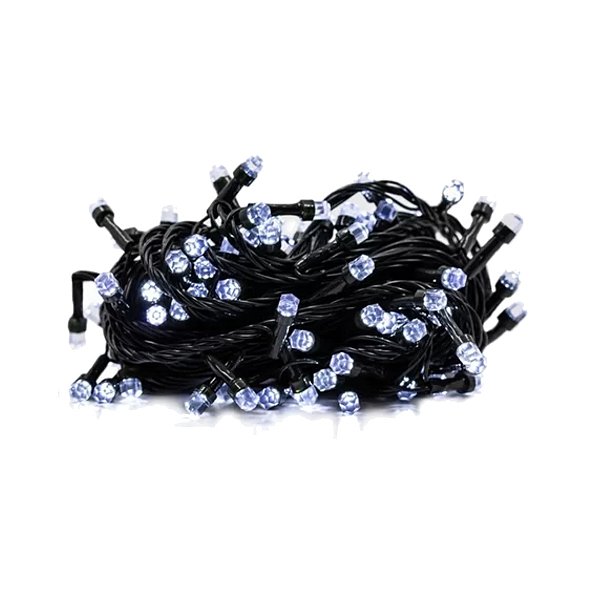 CORDAO 100 LEDS FIXO BRANCO FRIO 127V FIO VD 10M - BRILLIANT
