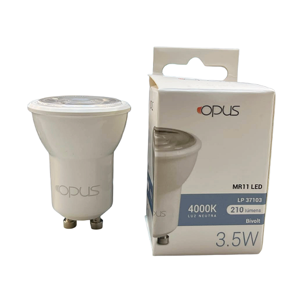 LAMPADA MINI DICROICA 3.5W 4.0K 210LM 36° IP20 - OPUS
