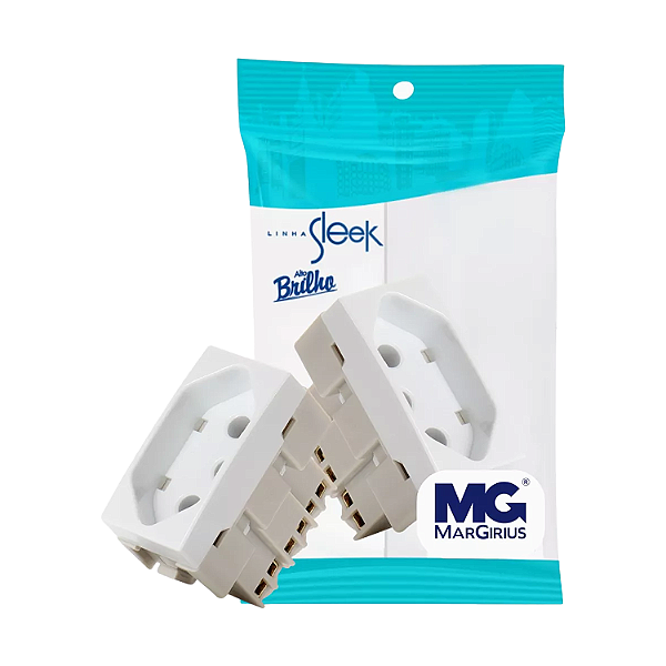 MODULO TOMADA 2P + TERRA 20A SLEEK BRANCO - MARGIRIUS