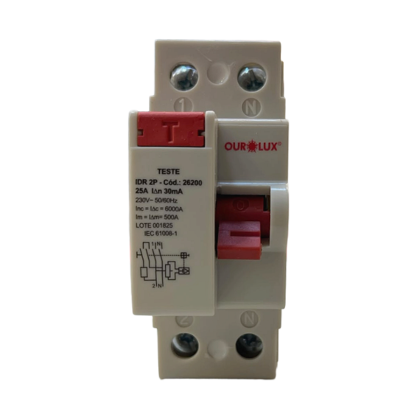 DR (INTERRUP. DIFERENCIAL) BIPOLAR 2P 25A 30MA - OUROLUX