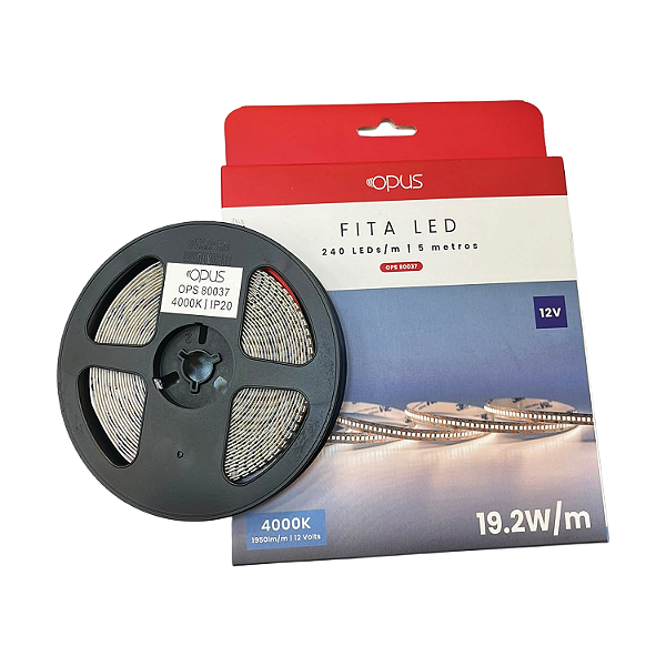 FITA LED 19.2W 4.0K 12V 240LEDS IP20 - OPUS