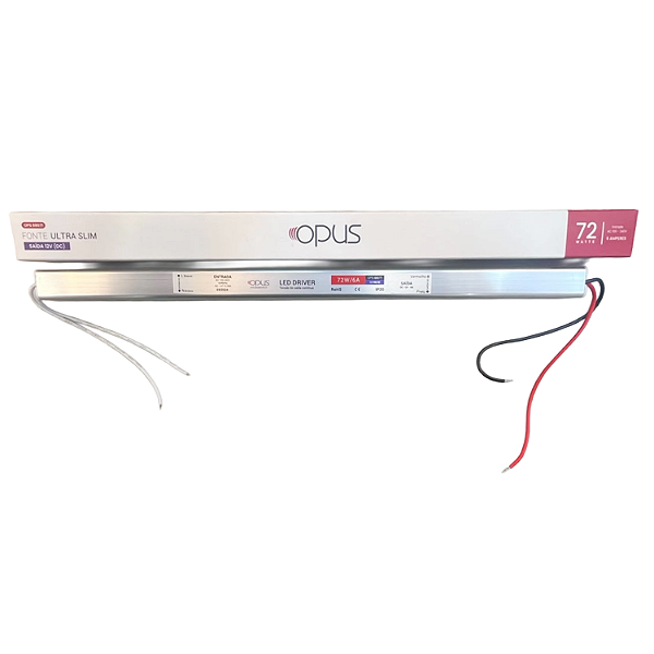 FONTE ULTRA SLIM 6A 12V 72W IP20 88071 - OPUS