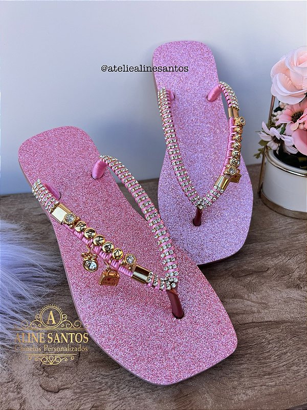 Square Gliter Rosa