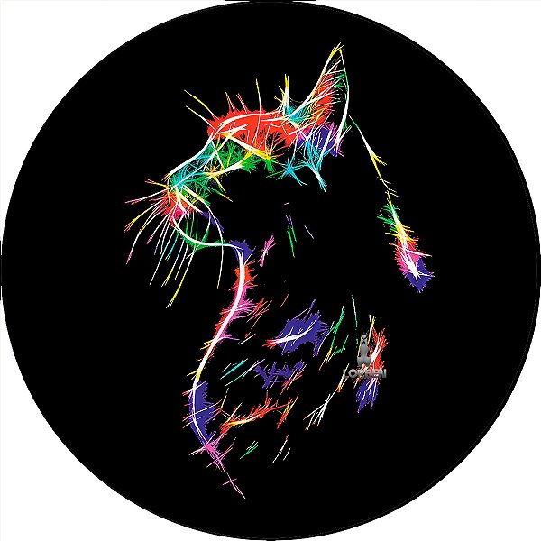 Capa Personalizada para Estepe Ecosport Crossfox Felino Gato Neon 2