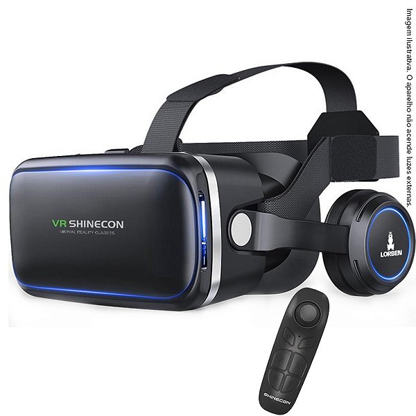 Óculos VR Realidade Virtual Lorben 3D Com Fone Ouvido Estéreo e Controle Remoto