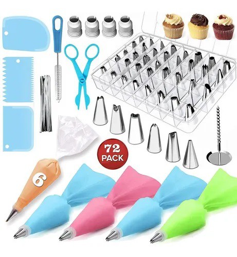 Kit Confeiteiro Lorben Completo com 72 Peças com Maleta Bolo Cupcake Doces