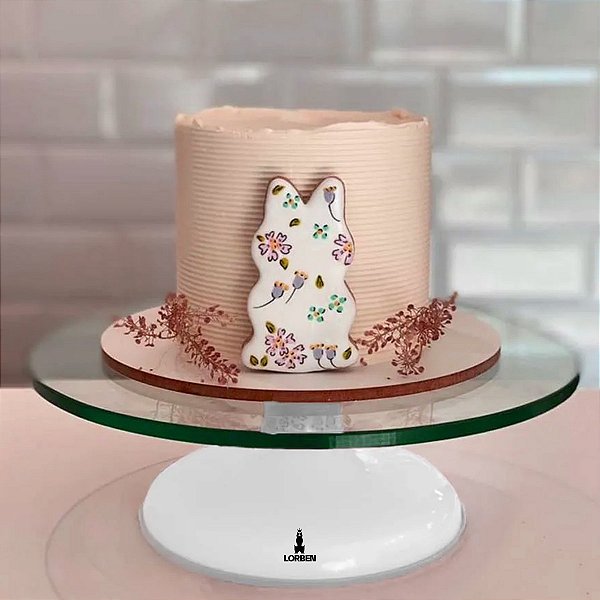 Bailarina Vidro Giratória Lorben Bolos Tortas 360° Redondo Transparente com Rolamento Duplo