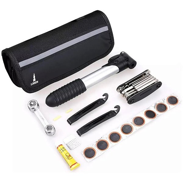 Kit de Ferramentas Bike Lorben Chaves Bomba Remendo Reparo de Pneus