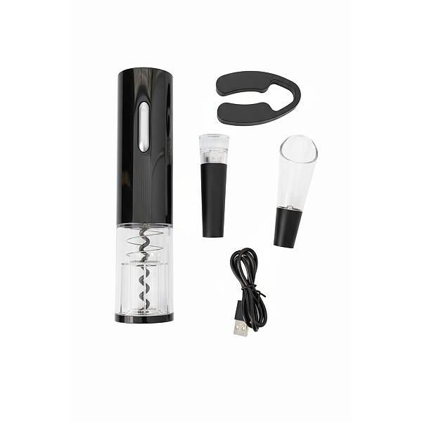 Kit Abridor de Vinho Saca Rolha Elétrico Automático sem Fio à Pilha com Acessórios