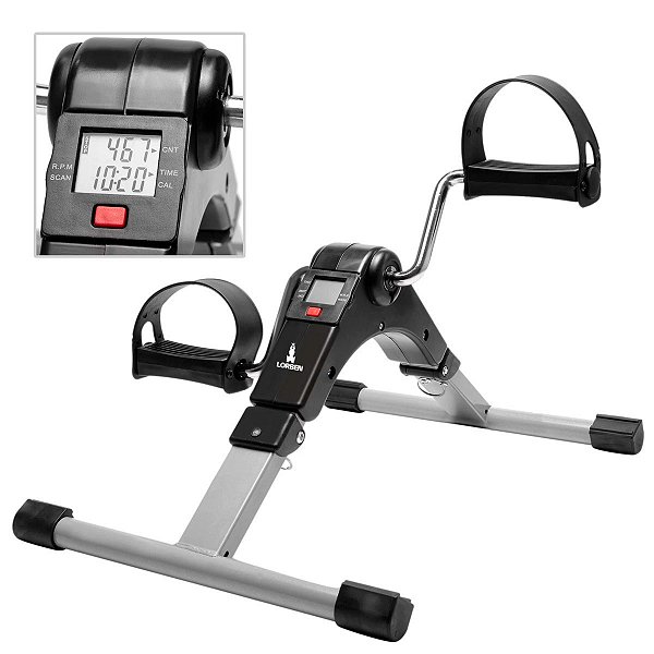 Mini Bicicleta Ergométrica Lorben Cicloergômetro para Pernas e Braços com Monitor Digital