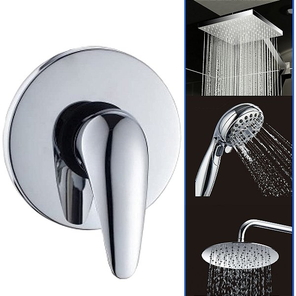 Misturador Monocomando para Chuveiro Ducha Banheiro Redondo Cromado Lorben