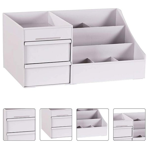 Organizador de Mesa Multiuso com Gaveta Lorben Porta Treco para Escritório Caneta Cosméticos