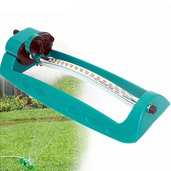Irrigador Oscilante Lorben 1/2" 15 Furos Aspersor com Bico Engate Rápido Jardim Gramado Horta