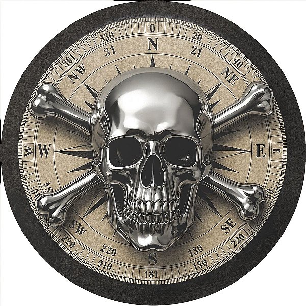 Capa de Estepe Personalizada Lorben para Ecosport Crossfox Bússola Caveira