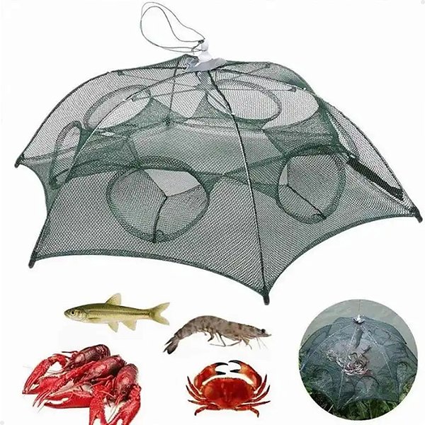 Covo Armadilha Lorben para Camarão Lambari 6 Bocas Guarda Chuva