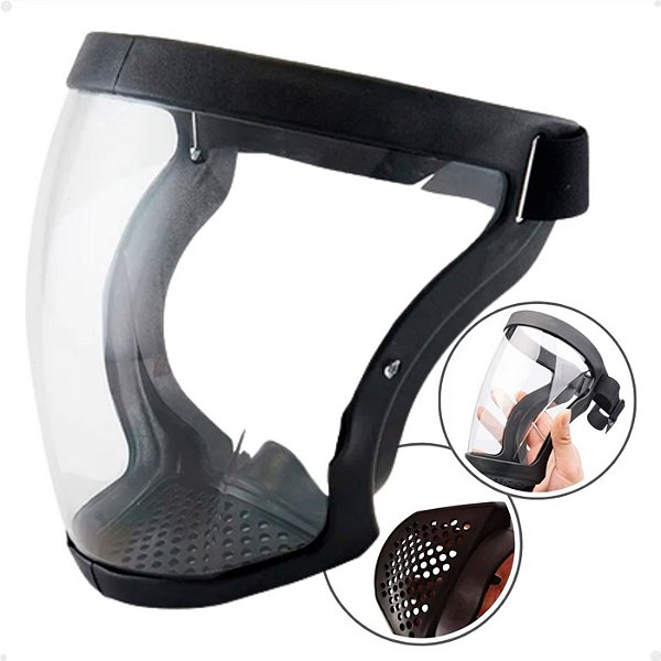 Máscara Protetor Facial Face Shield Lorben Antiembaçante Transparente Proteção Total
