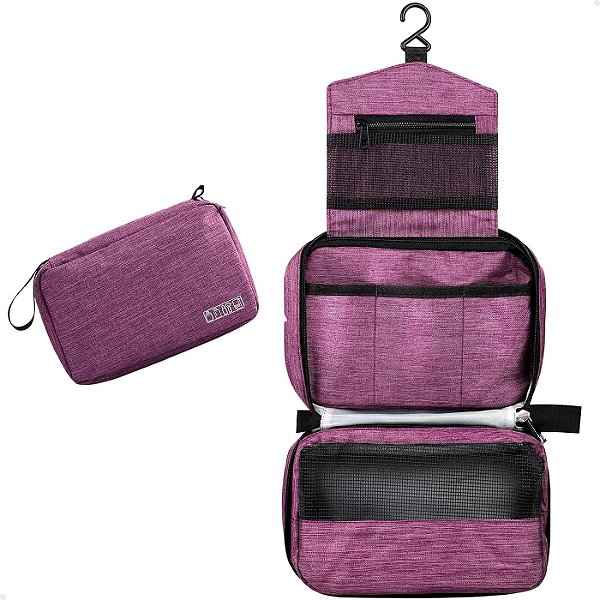 Necessaire com Gancho Cabide Pendurar Lorben Masculina Feminina Divisórias Organizadora Mala Viagem