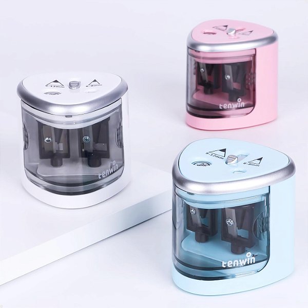 Apontador Elétrico Duplo Lorben a Pilha Lápis 6-8mm e 9-12mm Portátil