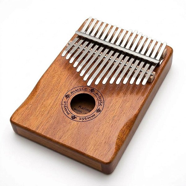 Kalimba Piano de Dedo 17 Chaves Lorben Instrumento Percussão Metal Madeira Mogno
