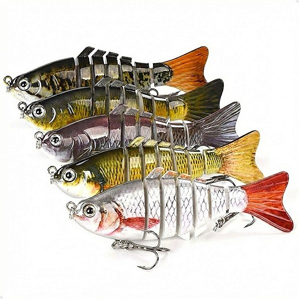 Kit 5 Isca Artificial Articulada Lambari Pesca Lorben