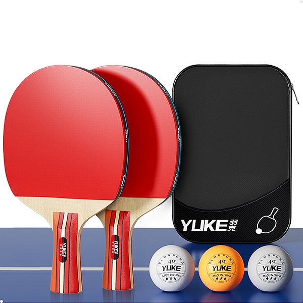 Kit Ping Pong 2 Raquete Tênis de Mesa 3 Bolinha com Estojo Lorben