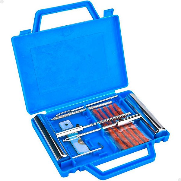 Kit Acessórios Ferramentas Remendo Macarrão para Reparo Pneus Carro Moto sem Câmara de Ar