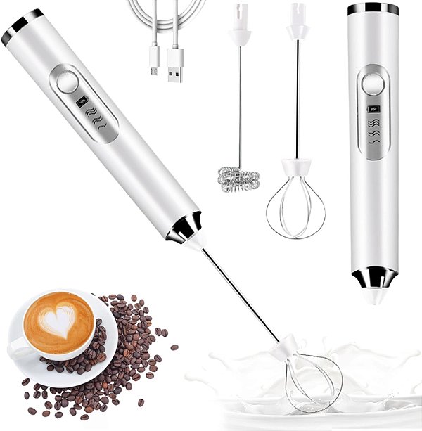 Mini Mixer Misturador Elétrico 2 em 1 Portátil Lorben Bebidas Batedor Ovos Recarregável USB
