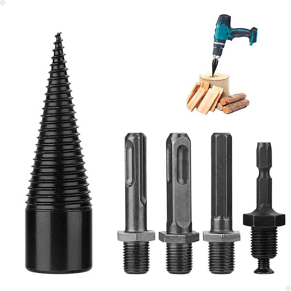 Broca Racha Lenha 32mm para Furadeira com 4 Hastes Universal Lorben