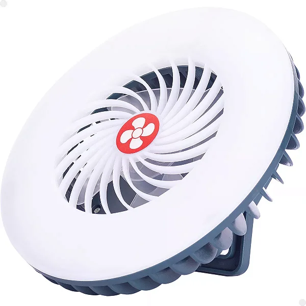 Ventilador Luminária Portátil Recarregável Usb Regulagem Luz
