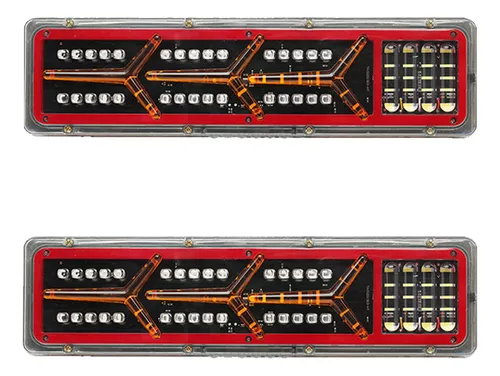 Par Lanterna Traseira Led 12 E 24volts Sequencial Caminhão