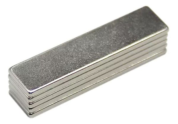Kit com 10 Peças Ímã de Neodímio Retangular 40x10x2mm Neoimã