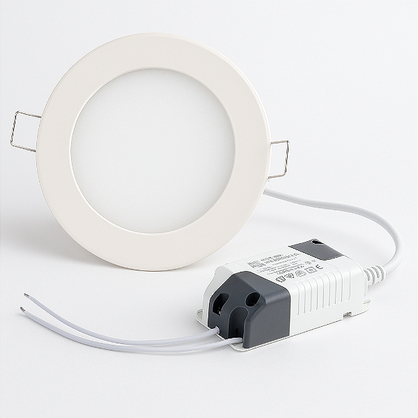 Plafon Painel de LED Redondo de Embutir 15cm de diâmetro Bivolt (110/220V)- 9W - 6500k