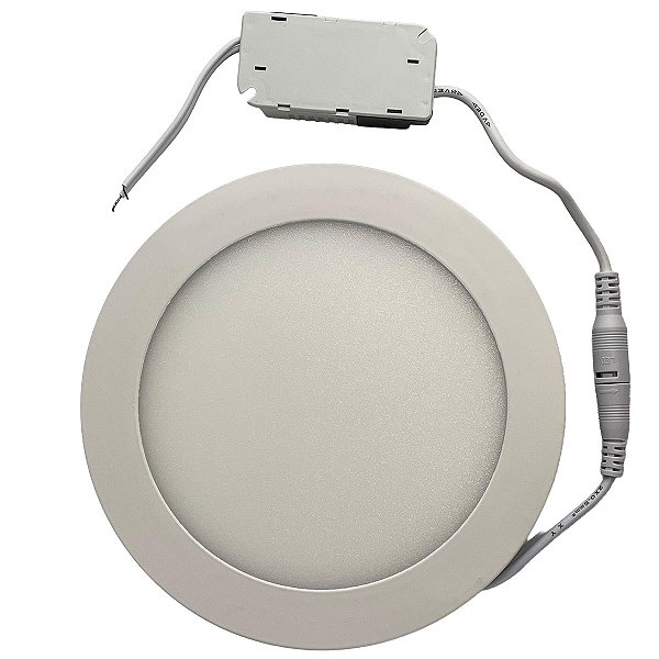Plafon Painel de LED Redondo de Embutir 17cm de diâmetro Bivolt (110/220V)- 12W - 3000k