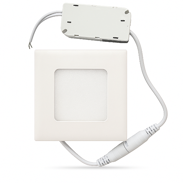 Plafon Painel de LED QUADRADO de Embutir 9cm de diâmetro Bivolt (110/220V)- 3W - 6500k