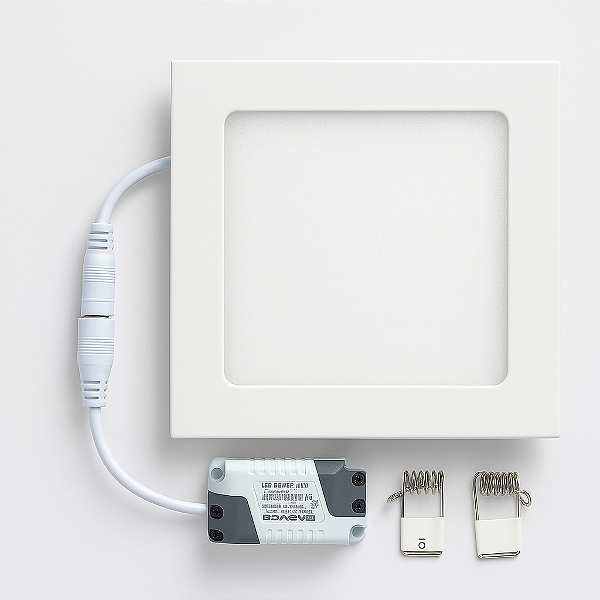 Plafon Painel de LED QUADRADO de Embutir 15cm de diâmetro Bivolt (110/220V)- 9W - 6500k