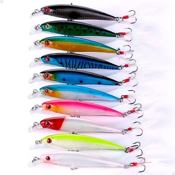 Kit 10 Iscas Multicoloridas 3d Lorben Alta Performance