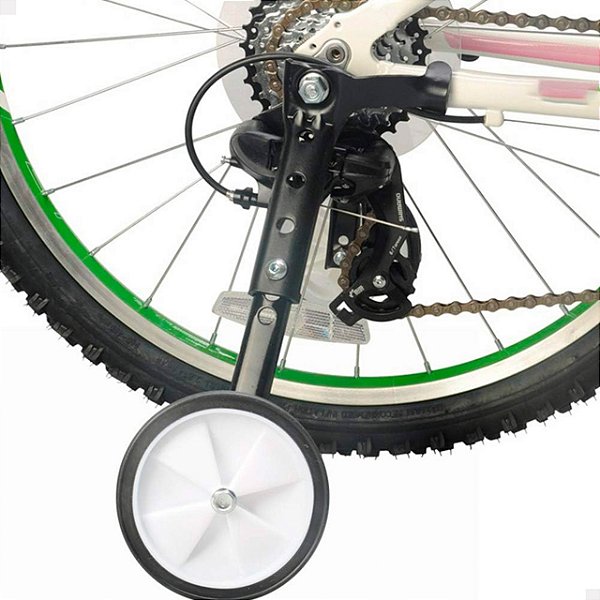 Rodinhas Auxiliares para Bicicleta Infantil – Kit Completo com Suporte, Parafusos e Chaves – Ajustável e Resistente