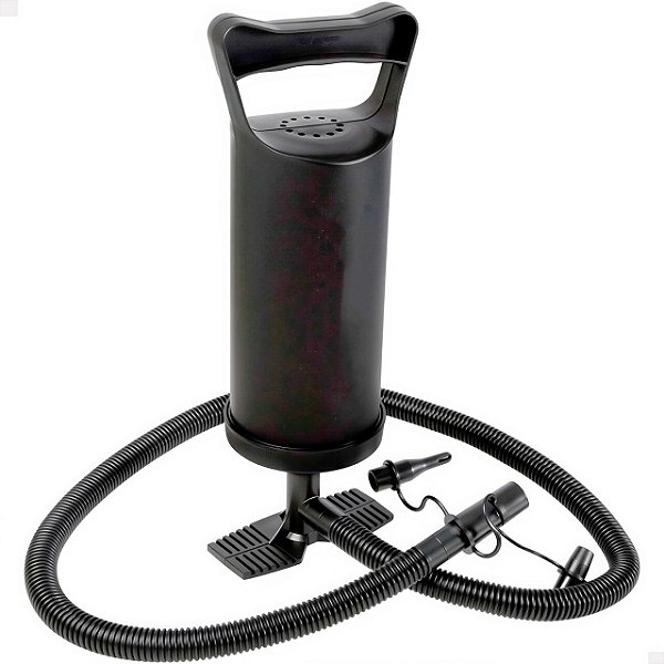 Bomba de Ar Manual de Pé com 3 Bicos – Para Boias, Colchões e Piscinas Infláveis