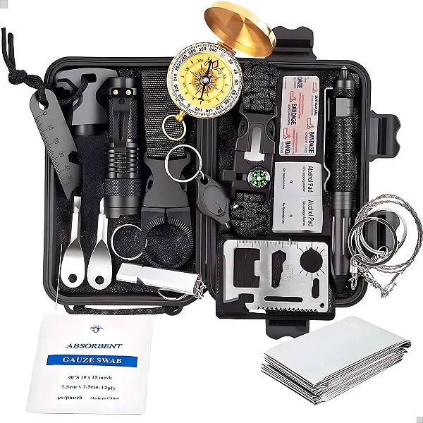 Kit Sobrevivência Tático Militar 13 Em 1 Camping Edc Completo