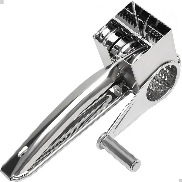 Ralador Queijo Giratório Inox Manual Manivela Profissional
