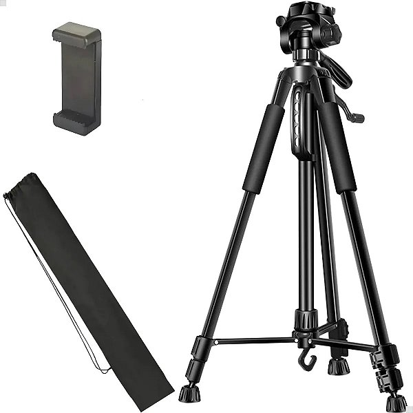 Tripé Profissional 1,7m Universal C/ Suporte Câmera Celular