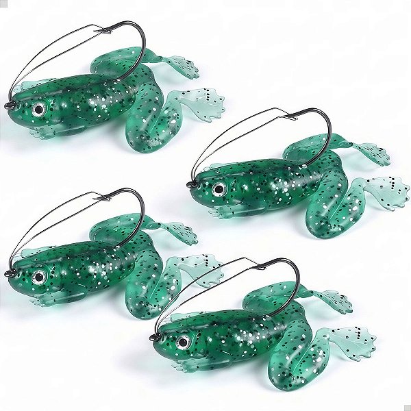 Kit 4x Isca Artificial Sapo Soft Anti Enrosco Traíra Tucunaré 5,5cm