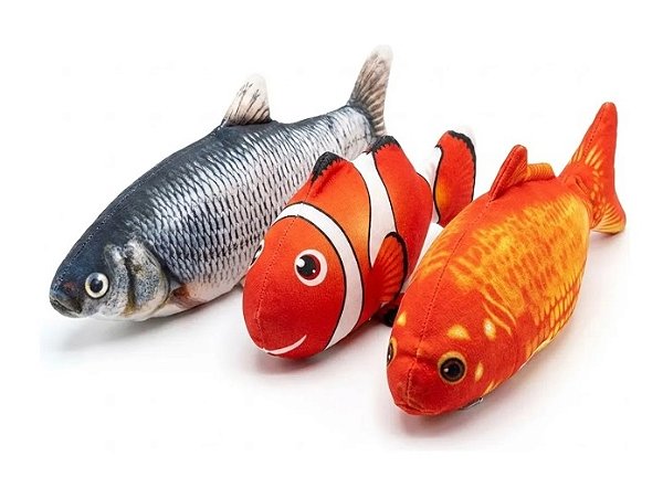 Peixe Elétrico Recarregável Interativo para Gatos USB