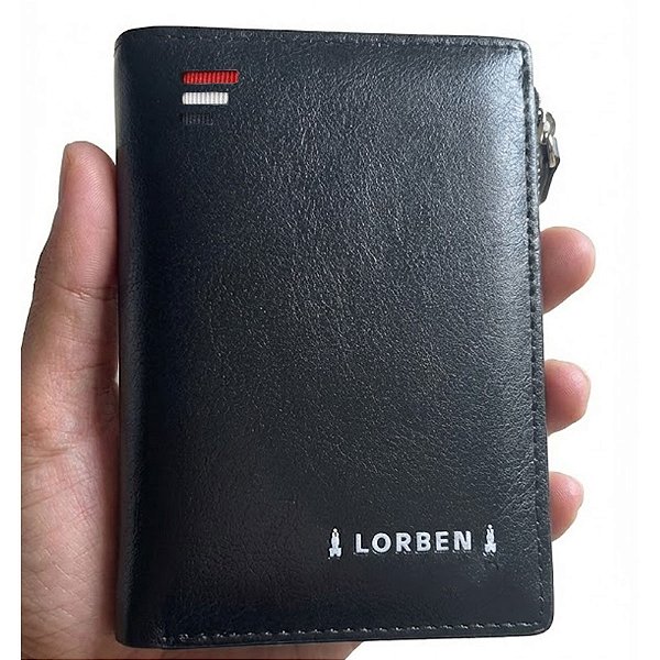 Carteira Slim Luxo Masculina Zíper Porta Moedas Doc E CNH