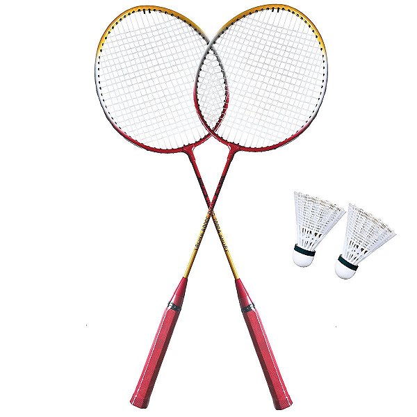 Kit Badminton Lorben 2 Raquetes e Petecas lazer Completo