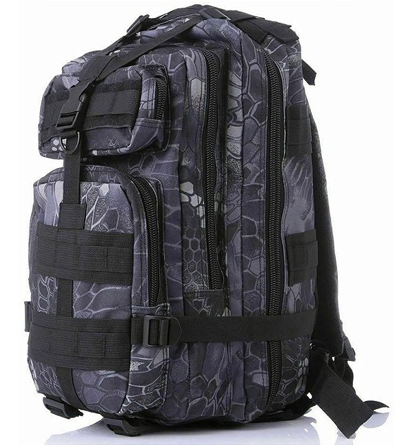 Mochila Multiuso Escolar Tática Cargueira 30 Litros Camping Pesca Militar Cinza