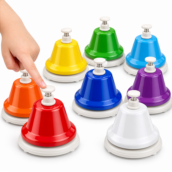 Campainhas Musicais Infantils 8 Notas Coloridas Método Montessori