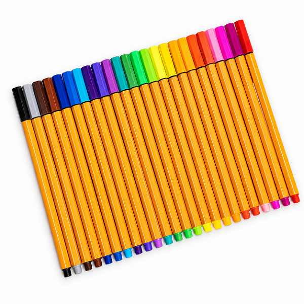 Kit 24 Canetas Coloridas Ponta Fina 0,4mm Fine Line para Desenho e Escrita