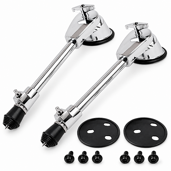2 Pernas para Bumbo Ajustáveis com Pés Antiderrapantes em Metal Cromado