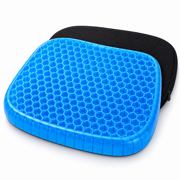 Almofada de Gel para Assento Colmeia 40x34x4cm com Capa Removível